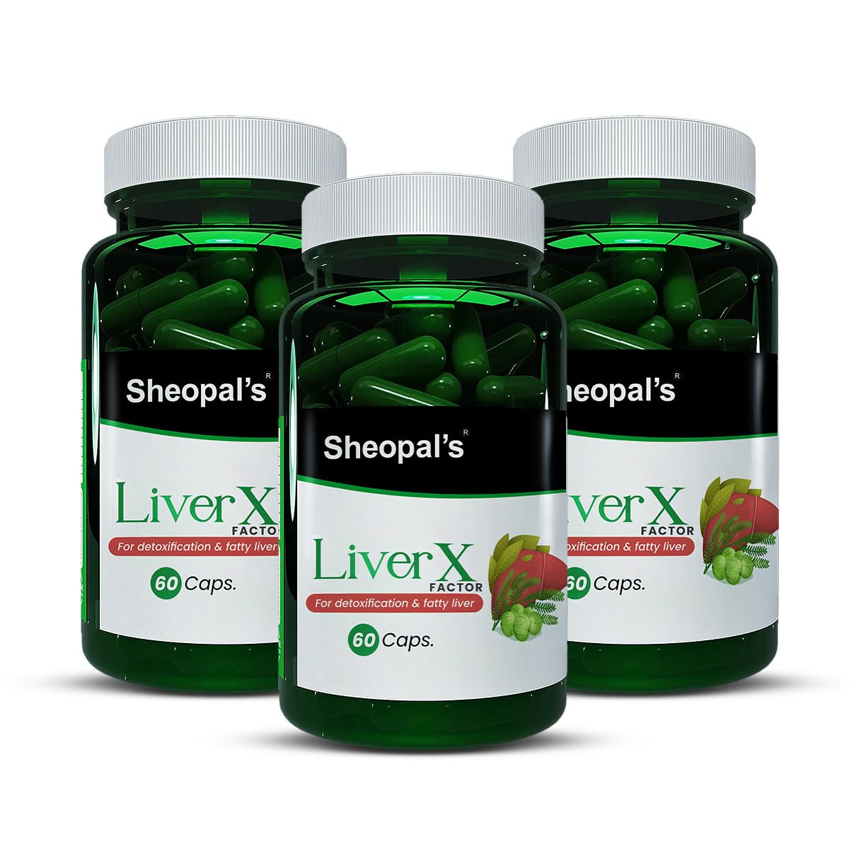 Sheopals Liver X Factor | Fatty Liver Supplement | Ayurvedic Liver Detox Formula - Bhuiamla, Bringraj, Triphala, Kutki, Liver Support Supplement Ayurveda Safe And Long Term Use (60 Caps) Pack of 3 (B0CW9VM1M9) Amazon Price History, Amazon Price Tracker