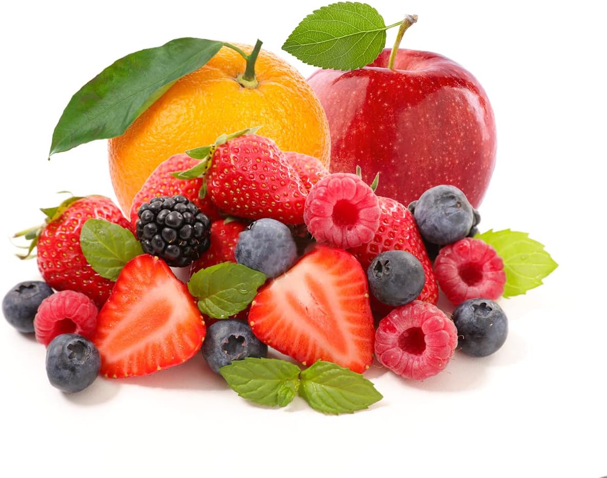 Fruit Seeds Combo Pack - 6 Types, Strawberry Raspberry Mulberry Apple Orange Blueberry Seeds, Non-GMO Heirloom and Organic, for Home Garden 600pcs