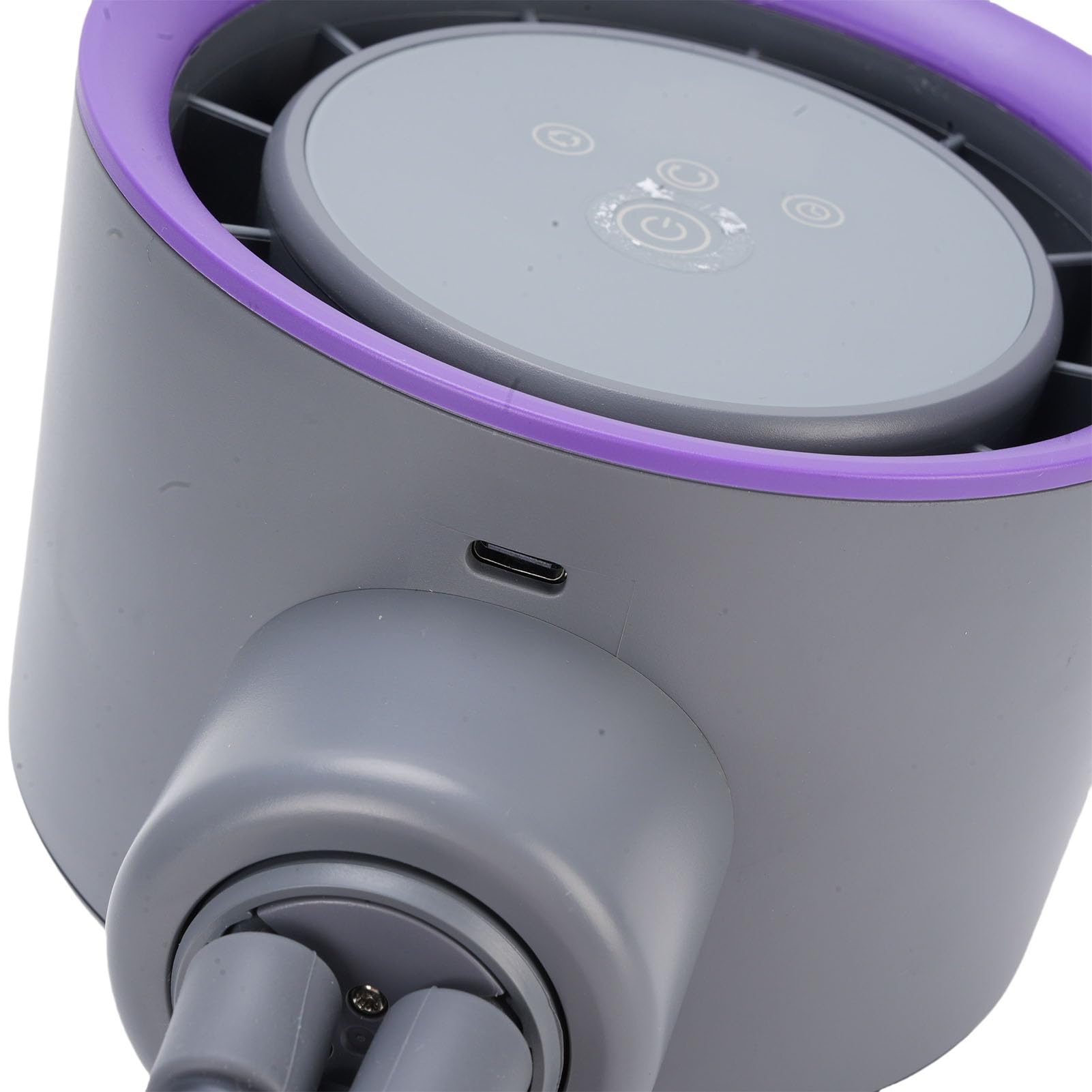 Mini Ventilador para Cochecito USB Recargable con Oscilación de 360 ​​​​grados y Pantalla Digital - Material: Plástico (GREY)