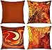 TOMMO 4er-Set Kissenbezug 40 cm x 40 cm verbrannte orange abstrakte rote tan Funky achsequunge Monochrome dekorative Wurfkissenabdeckungen Akzent Couch Home Decor Square 16x16 Zoll Kissenhülle