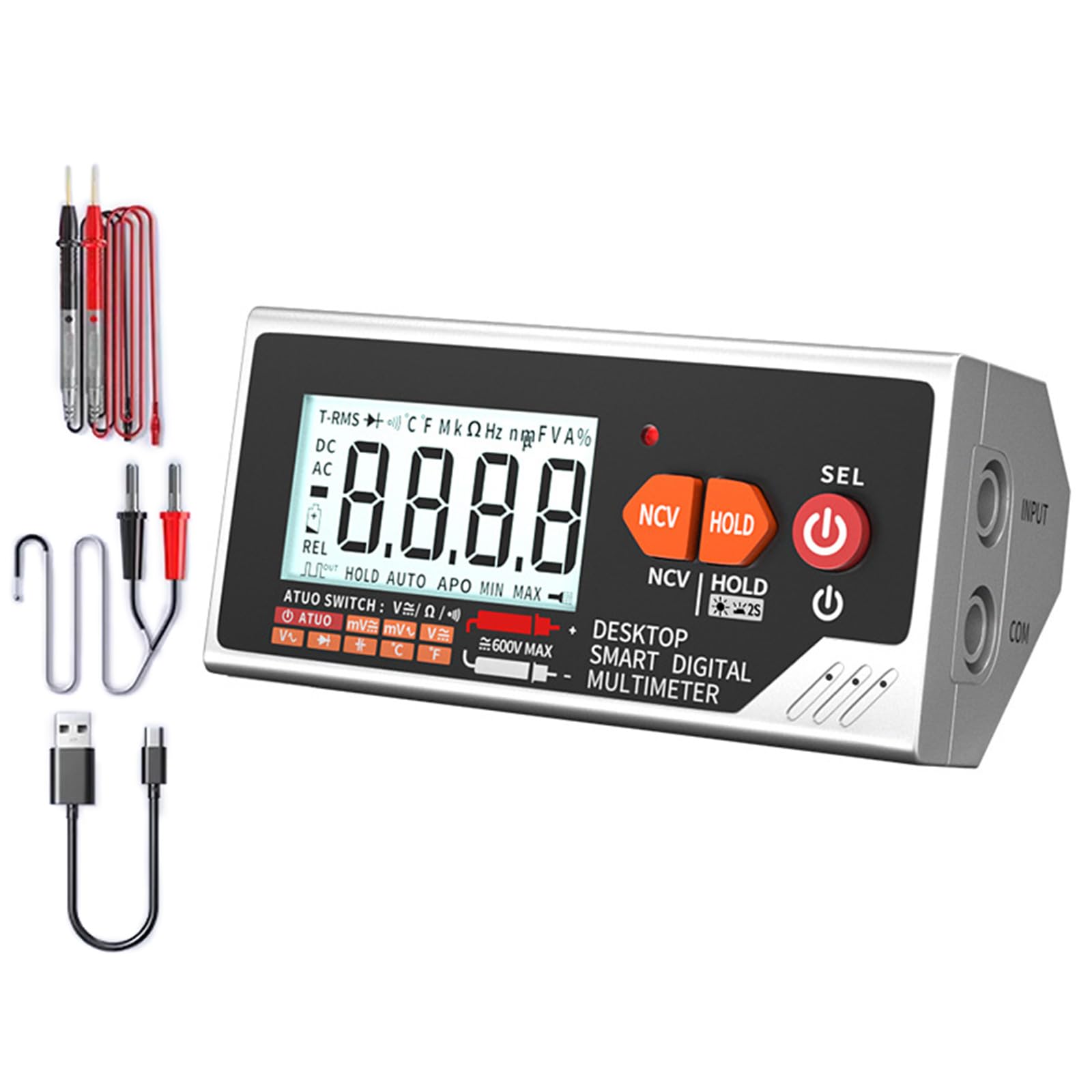 Reliably Digital Multimeter Containing Temperature Measure Voice Notification and Integrated Power Supply for Various Applications Capacitance Digital Multimeter