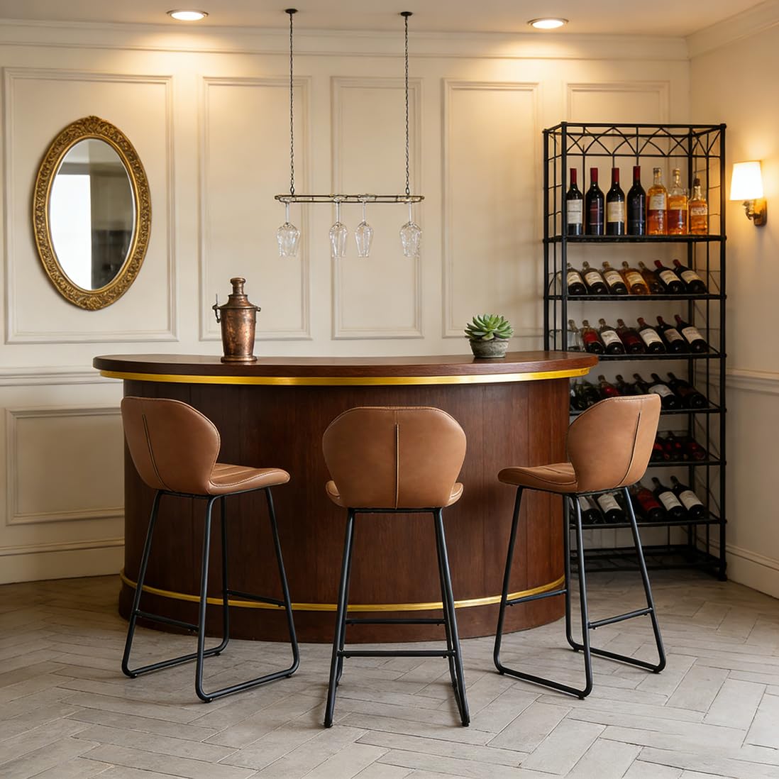 JIEXI Set di 3 sgabelli da bar moderni in poliuretano, altezza 85 cm, con