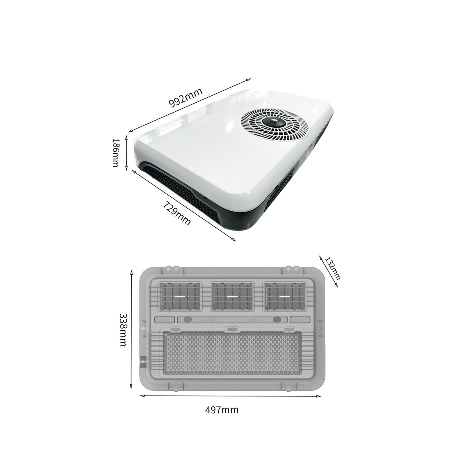 Climatizzatore sul Tetto per Auto elettriche 12V 24V RV Parcheggio Raffreddamento AC per Camion Camper Camper Autobus Turismo Estivo Raffreddamento rapido Funzionamento Regolare(Red 12V)