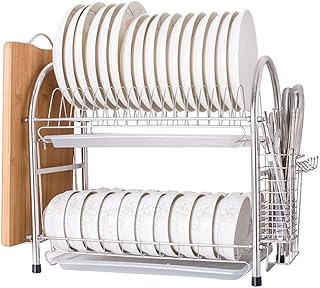 LHQ-HQ Dźwięk stołowy Dźwięk Dźwięk Dalek Duże Dalejka Kuchnia Rack Double Drain Rack Dish Nóż Chopsticks Tube 304 Dostawy kuchni ze stali nierdzewnej