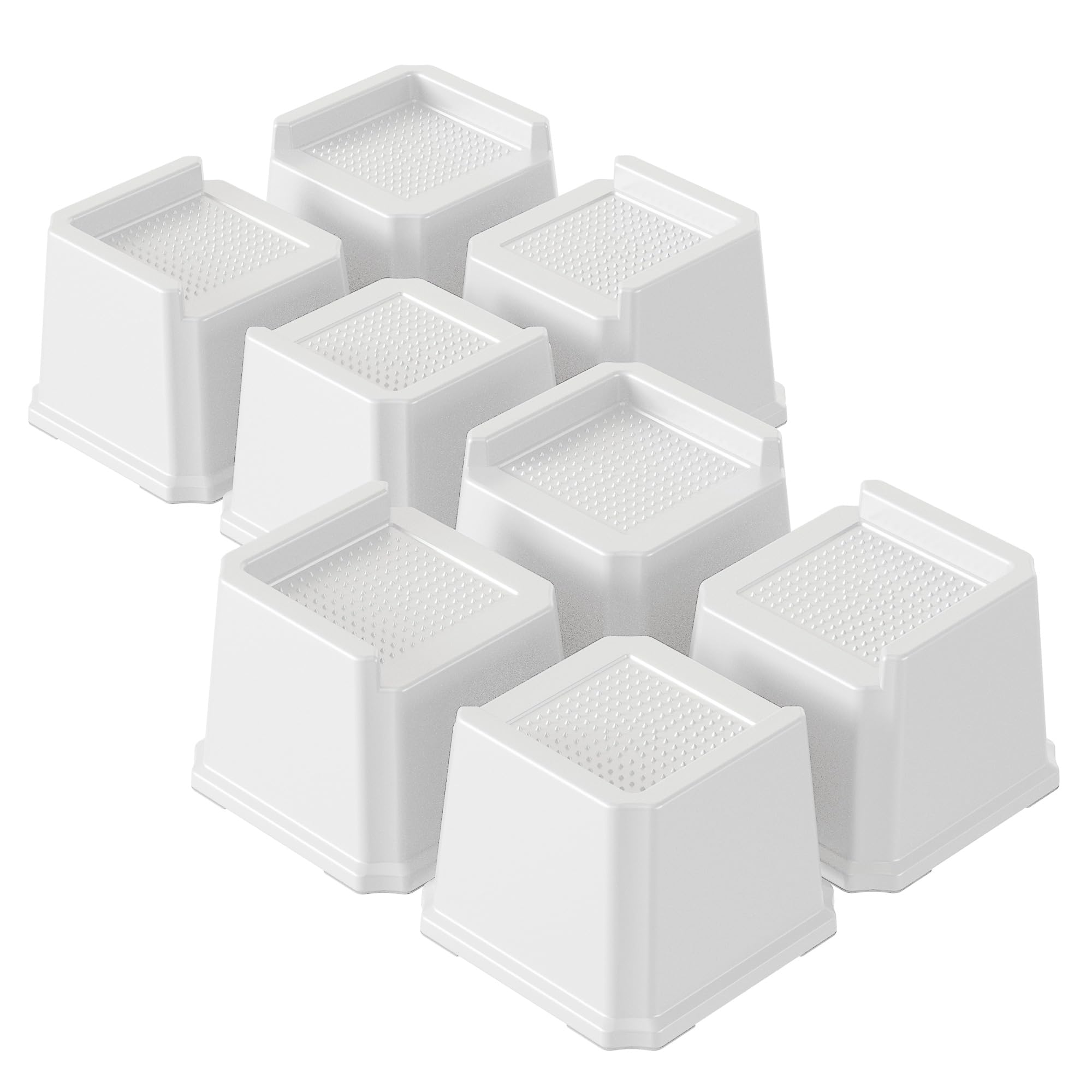 Lutown-Teen Bed Risers 3 inch Heavy Duty L Shaped Furniture Risers for Sofas Chair Risers Sofa Risers Table Risers Set of 8 Pack, White