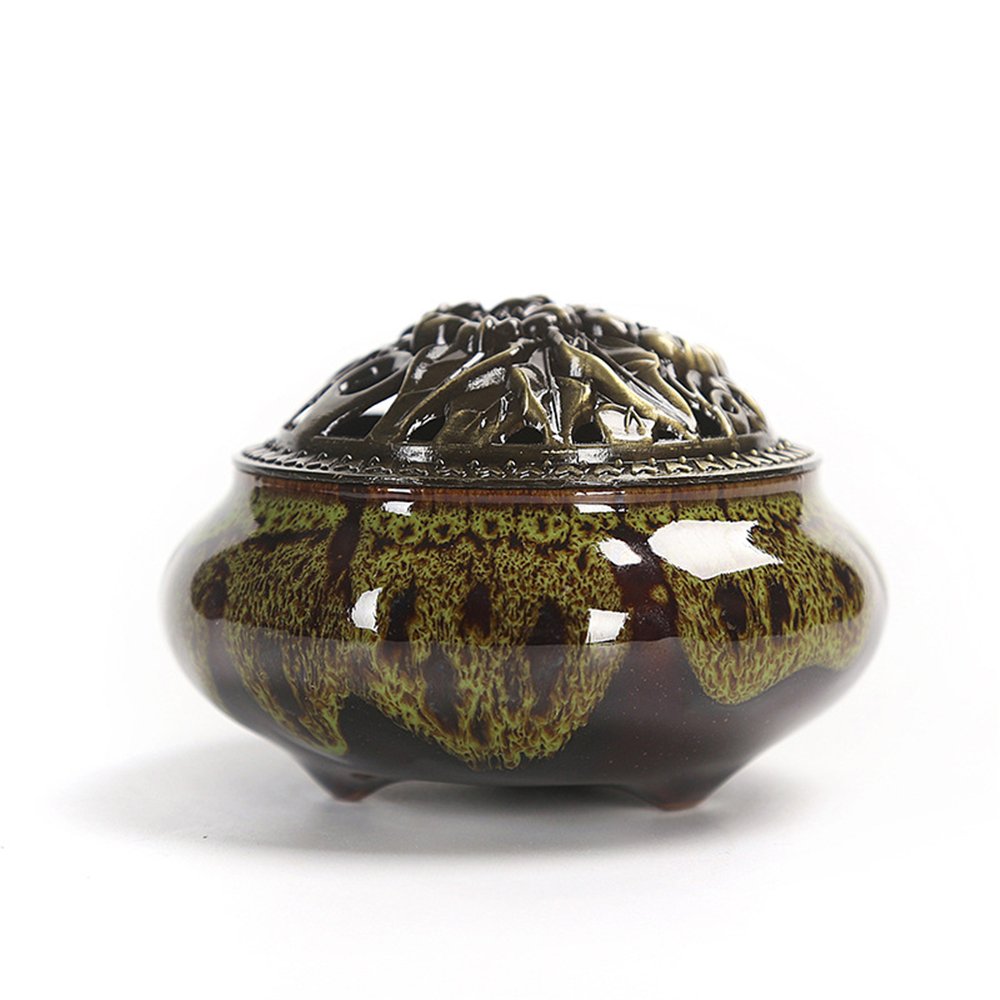 Holzsammlung Ceramic Incense Burner, Incense Stick Holder for Incense Cones Coils Sticks, Cone Incense Holder Censer for Home Office Decoration