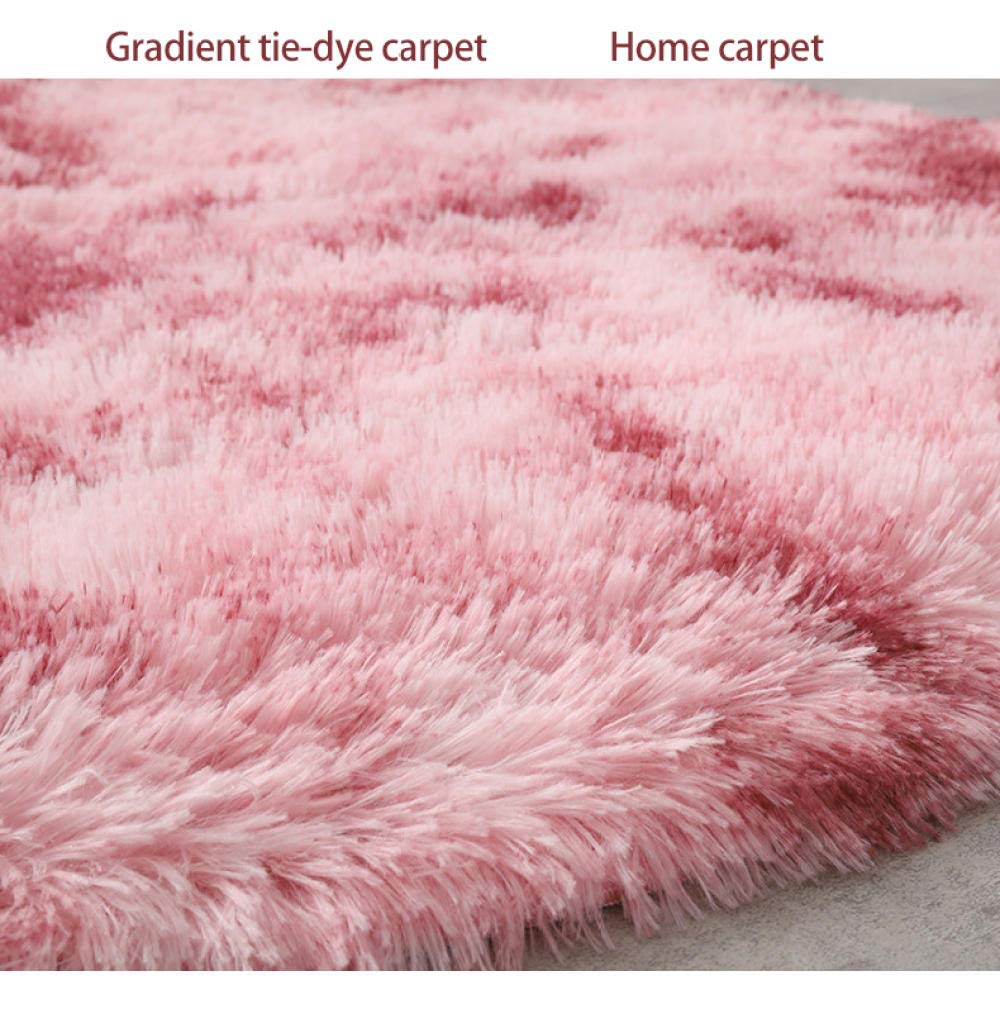 Nordic Tie Dye Farbverlauf Farbe runder Teppich Haushalt Shaggy Teppich langes Haar waschbar hängenden Korb Stuhl Yoga Teppich Groß Rot Durchmesser 200cm