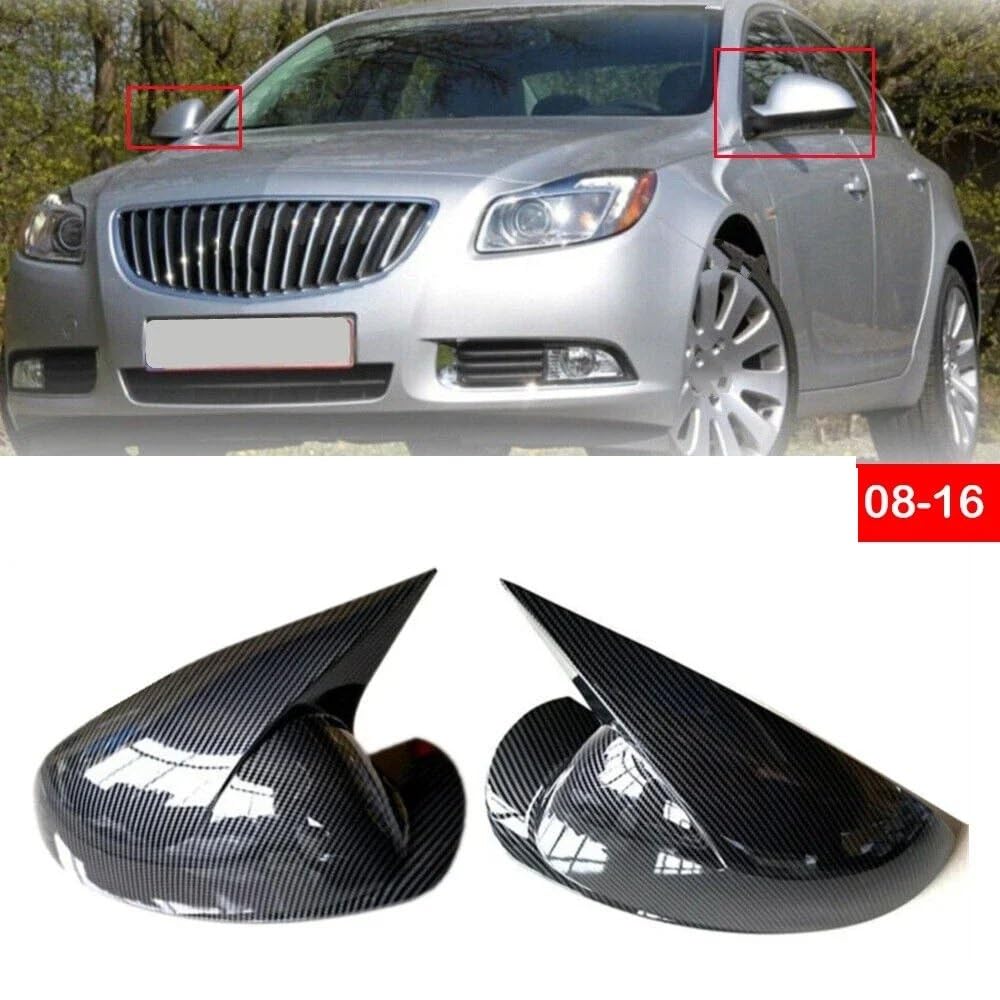 Extérieur Boîtier Rétroviseur Pour Buick pour Regal 2008-2016 couvercle de rétroviseur latéral de voiture garniture de coque de porte extérieure Coque drétroviseur latéral de voiture(Carbon Look)