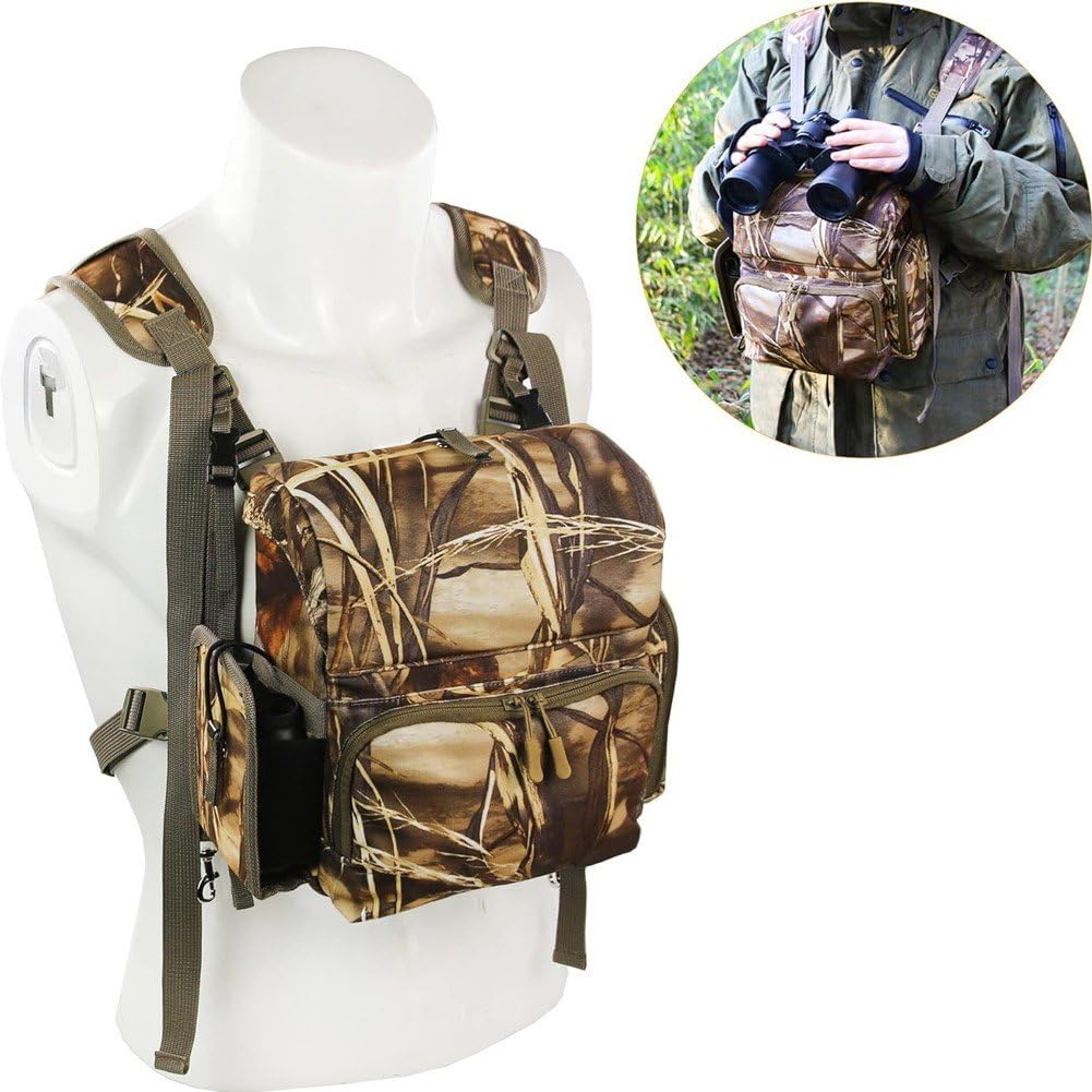 Arnés para Binoculares, Paquete De Pecho, Estuche para Binoculares con Bolsa para Telémetro, Estuche Ajustable para Binoculares, para Observación, Caza, Senderismo Y Tiro.