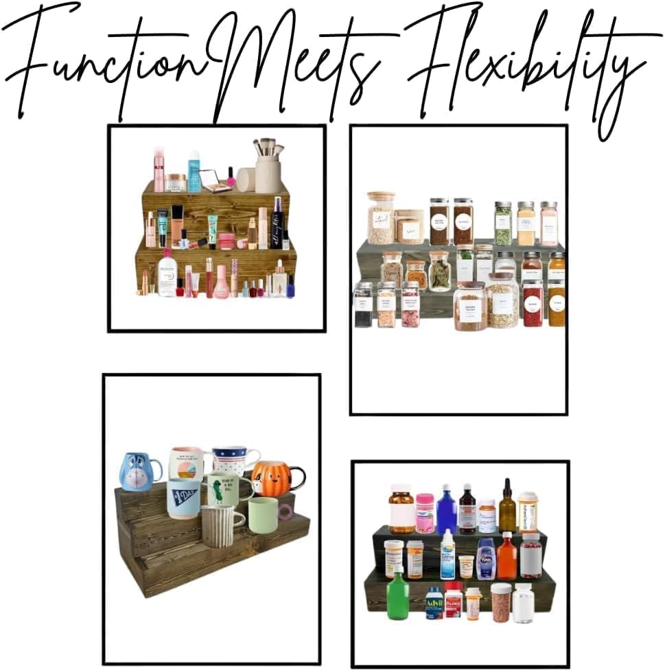 Miniatura 9 de Estante de exhibición de botellas de licor de 2 niveles, capacidad para 26 botellas, organizadores de bar para vino y whisky, soporte para botellas