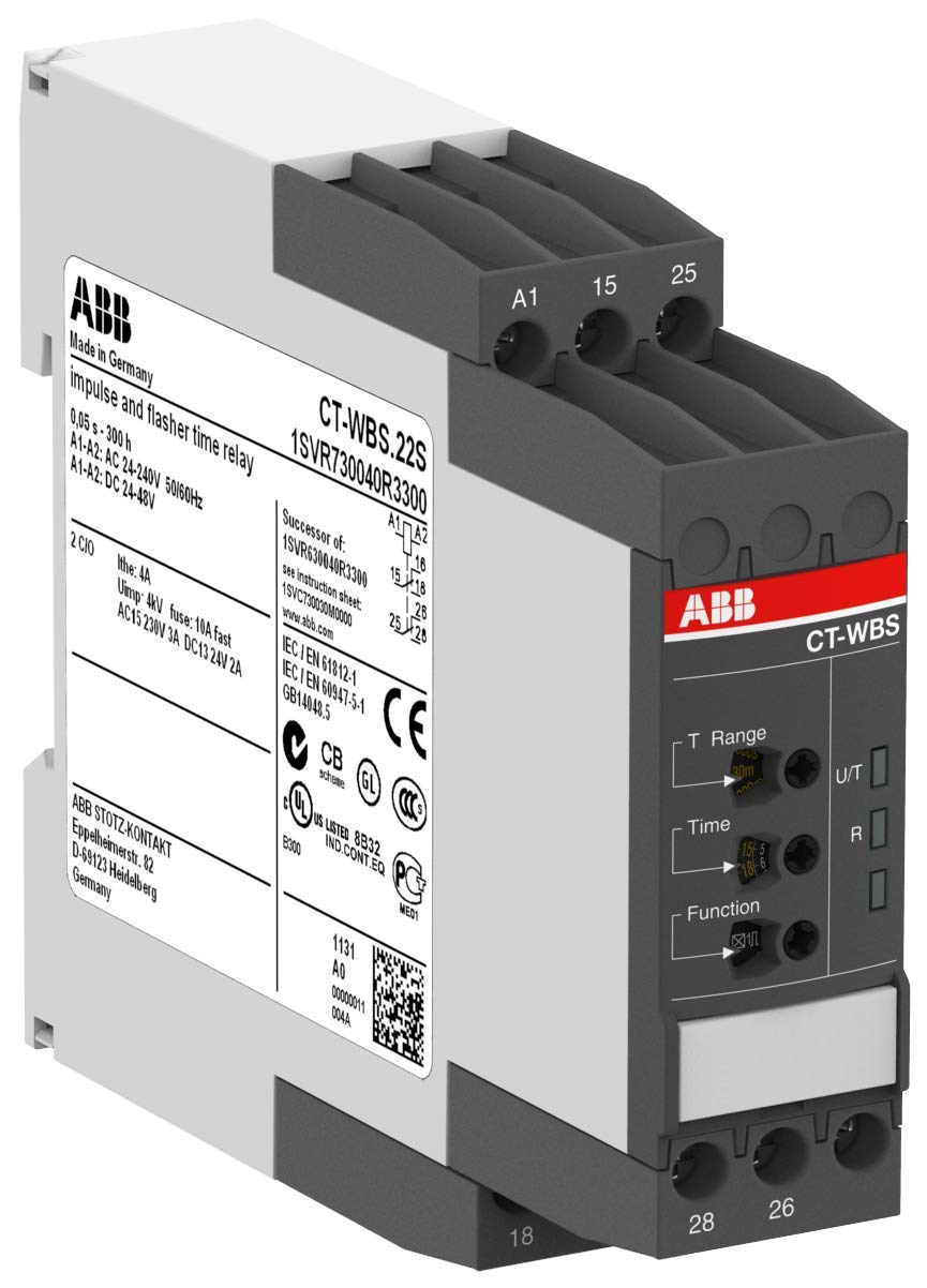 Relais temporisé ABB CT-WBS.22S pour automatiser l'éclairage et la ventilation du bâtiment
