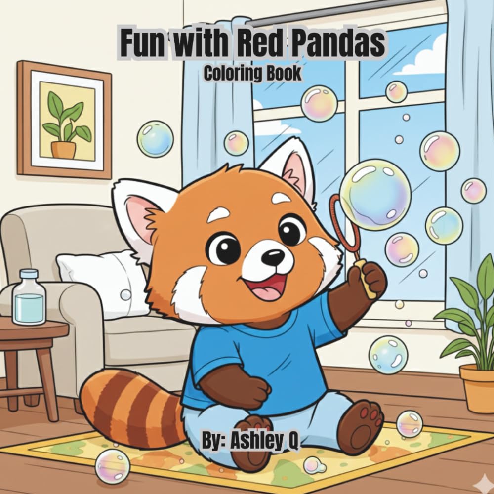 Fun with Red Pandas Coloring book: 60 adventures pages