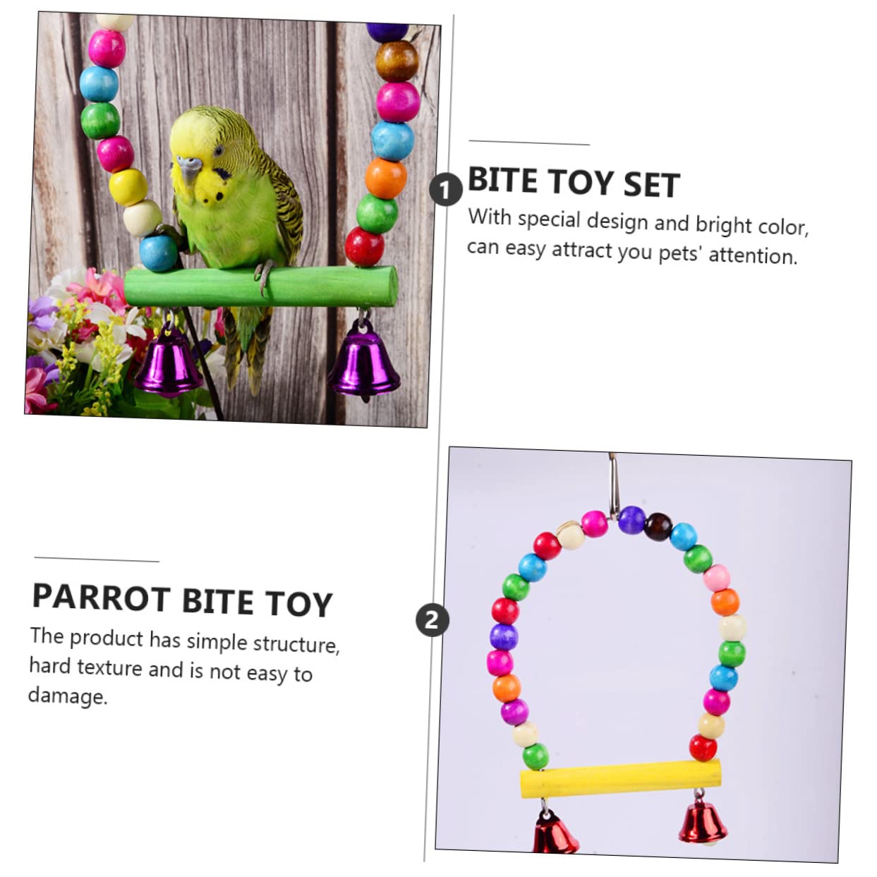 Ensemble De Jouets pour Oiseaux 5 Pièces Jouet À Mâcher pour Perroquet Fournitures pour Animaux De Compagnie pour Le Développement De Lintelligence des Oiseaux