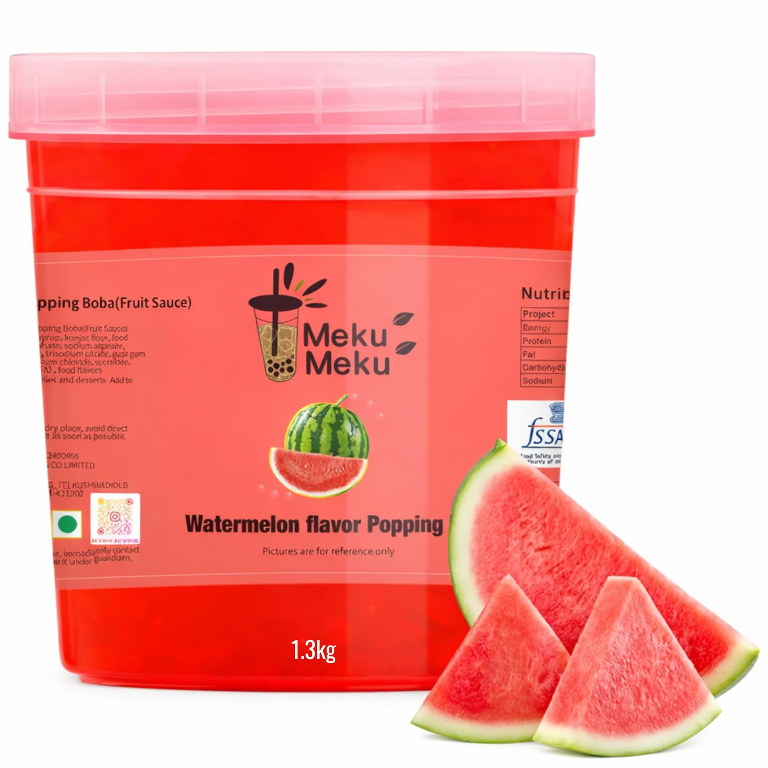 MEKU MEKU - Watermelon Flavour Popping Boba Pearls (1.3kg) By COUGAR | Juice Filled Bursting Boba Balls | Bubble Tea Toppings | Sweet Fruity Dessert Pearls | Perfect for Drinks, Ice Cream & Shakes - (IMPORTED)-image-19