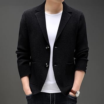 Autum Winter Knit Blazer Mens Top 