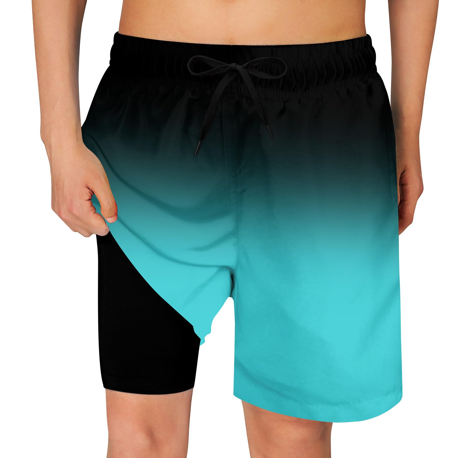 Cozople Boys Swim Trunks Compression Liner Swim Shorts Quick Dry Bathing Suit with Boxer Brief Swimwear 2-20T