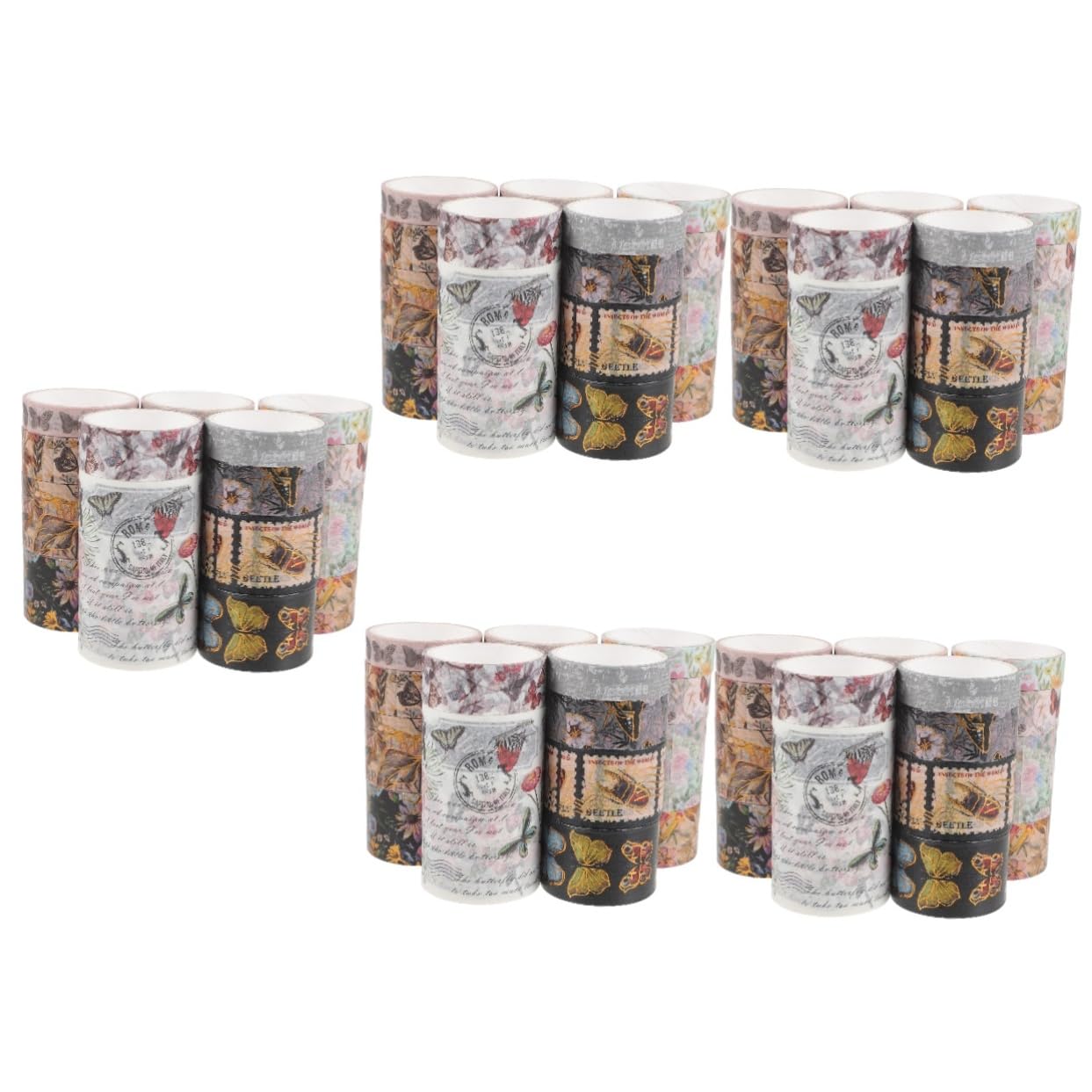 Gadpiparty 5 Ensembles Ruban Washi Fin Mignon Rubans Floraux Artisanat Fleurs Ruban De Papier Floral Rubans D'emballage Album Bricolage Bandes Autocollant 17 Rouleaux*5