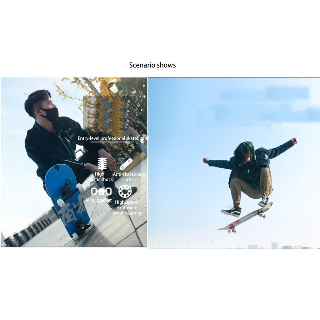 TXTC 31''x 8 '' Complete Longboard for Les Débutants Enfants Garçons Filles Jeunes Adultes, Planches À roulettes Standard avec 7 Lays Érable Pont Skateboards Pro, De Skateboard Longboard (Color : B)