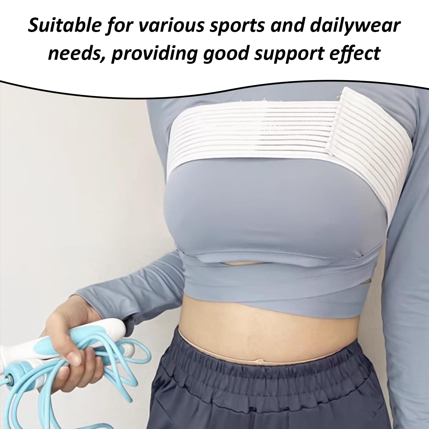 Sujetador Deportivo Ajustable, Bandas De Pecho Para Mujeres, Correas De Estabilidad De Los Senos (Negro, Blanco)
