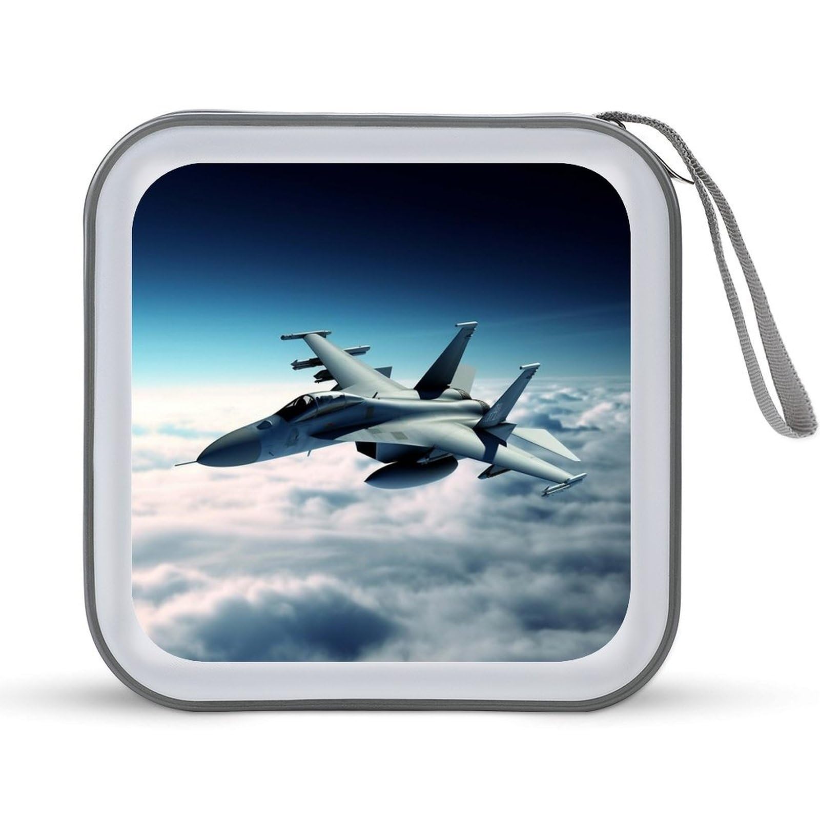VstaDank Aircraft Fighter Jets CD Case DVD Holder Storage Portable Carrying Binder Holder Wallet Large Storage Disc Wallet Bag Hard Plastic DVD Disc Cases Large Media Binder 40 Capacity