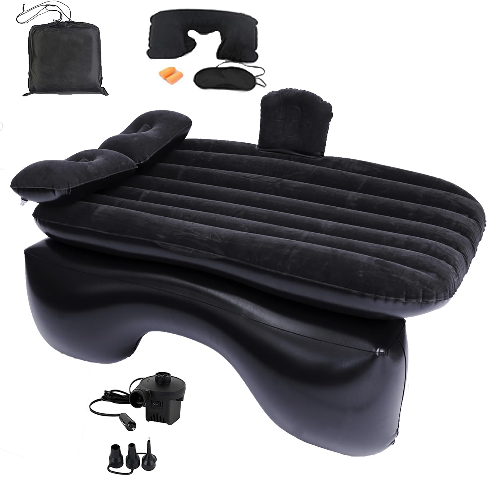 Inflatable Car Air Mattress Back Seat Bed with Air Pump,55 "x 35" Portable Thickened Car Travel Camping Sleeping Air Mattress Blow Up Bed for Car Universal SUV