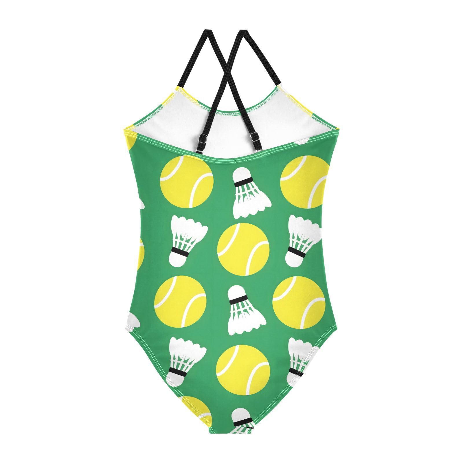 Badminton Baseball Girls One Piece Swimsuits Summer Quick Dry Beach Bathing Suit, 4T