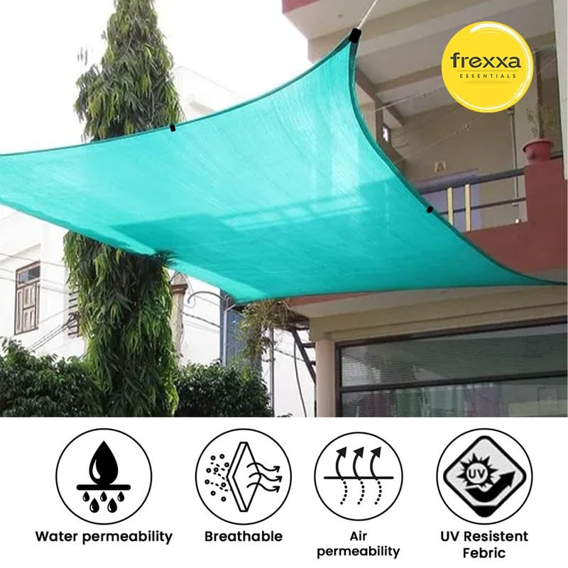Image of 5 x 6 Ft 75% Green Shade Net with PP Loops | UV Stabilized HDPE Sun Shade Net for Garden, Plants & Nursery | Heat & UV Protection for Balcony, Terrace, Farming & Outdoor-Pack of 1 Piece