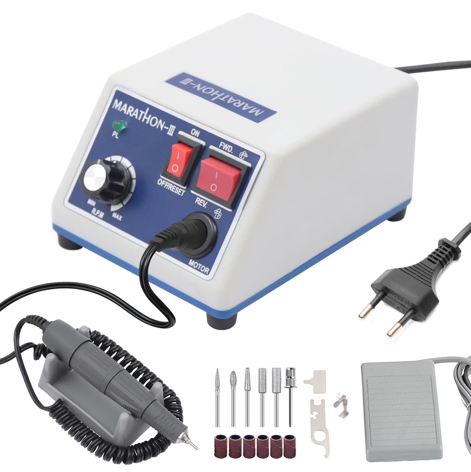 Micromotor de joyería para tallado en laboratorio Micromotor, 65 W, 0-35000rpm/min micro-motor eléctrico Lijadora Micro-motor Kit de mano adecuado para joyería de laboratorio, cerámica