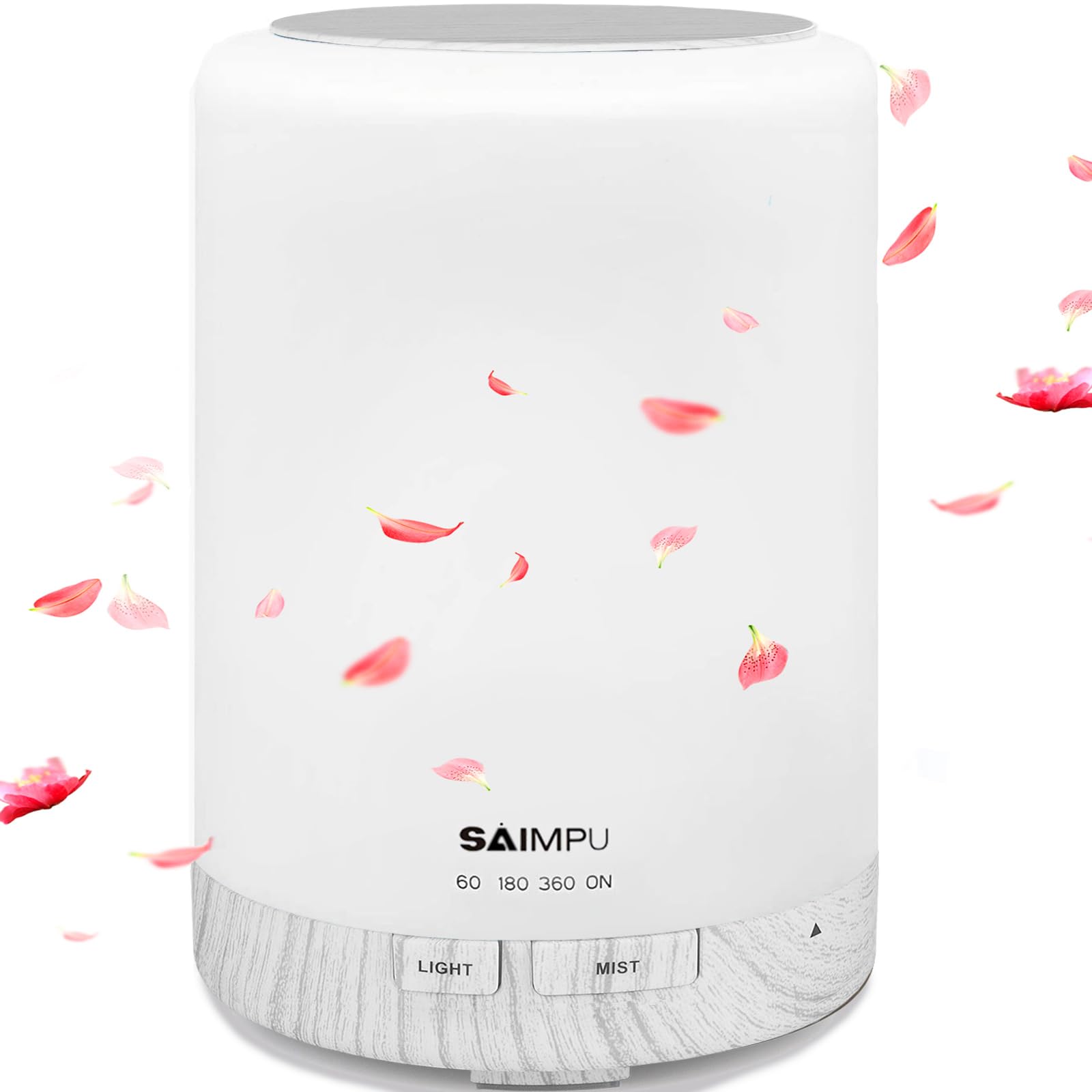 Aroma Diffuser, 300ML Leiser Ultraschall Luftbefeuchter DuftöL Diffuser, Wasserlose Abschaltautomatik, mit 7 Farben LED, BPA-Free Aromatherapie Düfte Humidifier für Raum,Büro,Yoga,Spa,usw