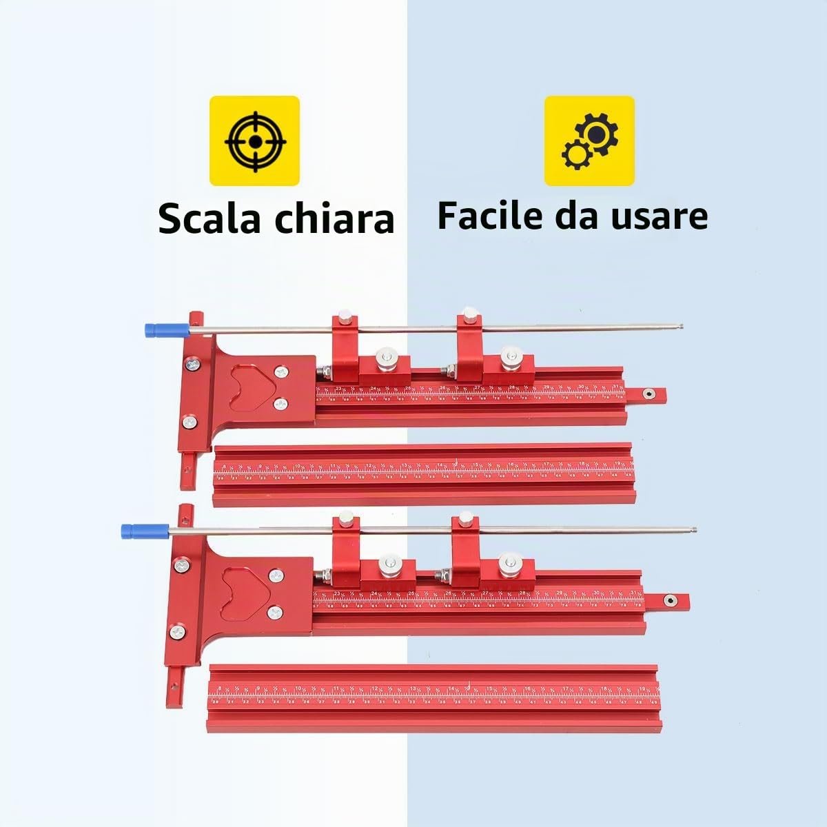 Guida Parallela in Lega di Alluminio con Scala Laser, Sistema Guida per Sega Circolare Modulabile con Blocco Regolabile per Tagli Precisi del Legno