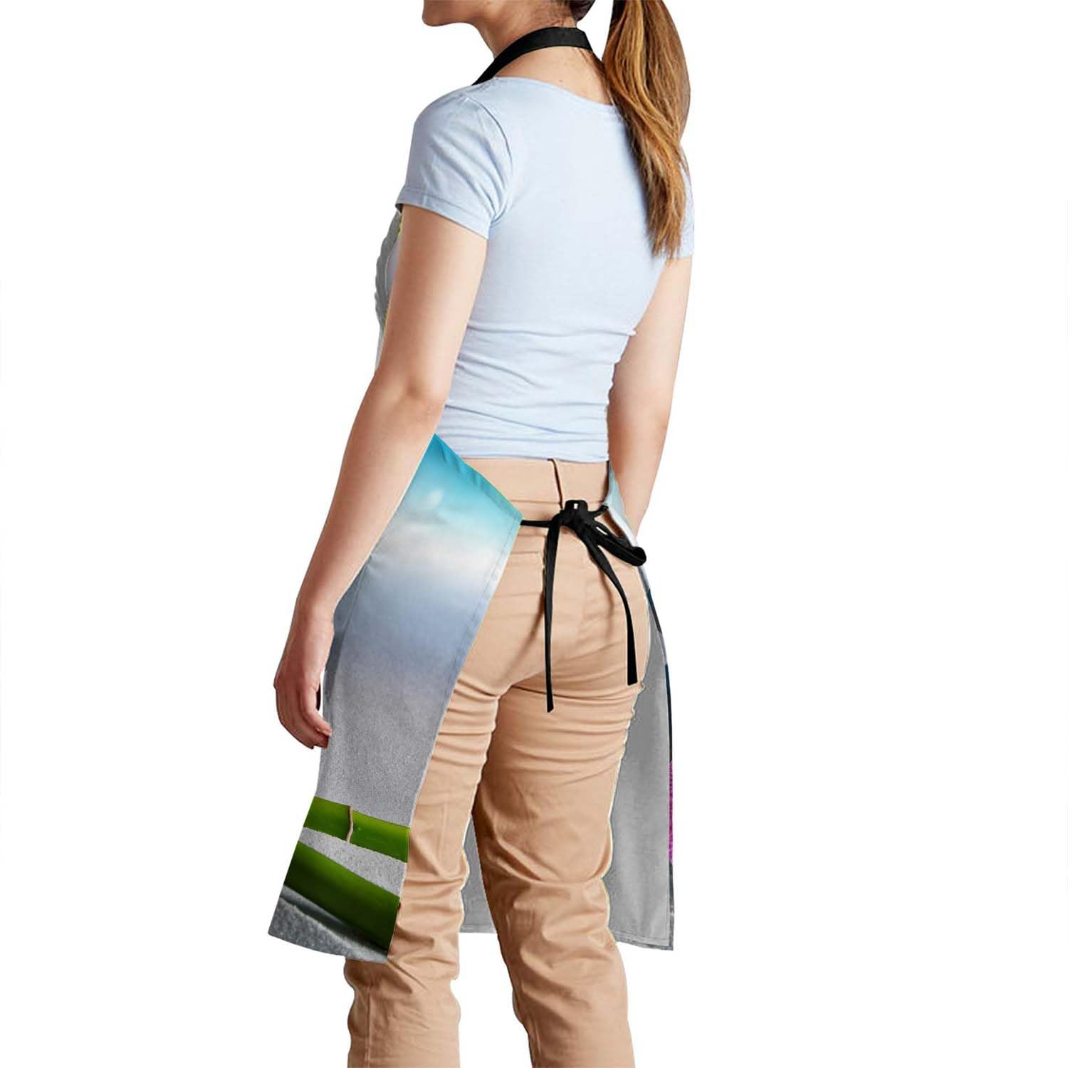 Smooffly Sand Orchid & Massage Stones - Kitchen & BBQ Aprons for Men & Women, Sand Orchid and Massage Stones, 27x31 Inch - Image 3