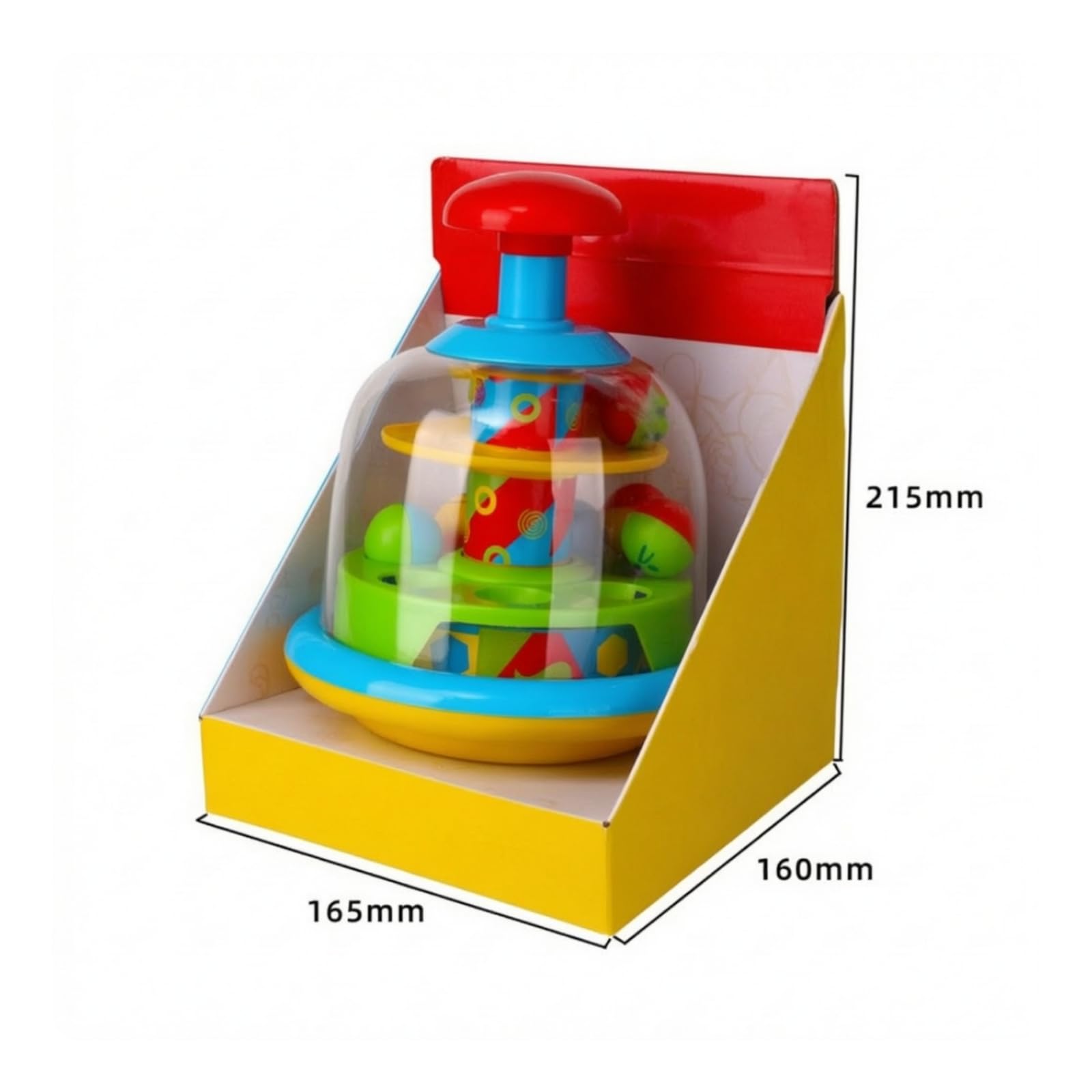 kowaku Giocattolo a Pressione con Palline Educativo Giocattolo Causa-Effetto Colorato Gioco con Cupola Trasparente per Neonati