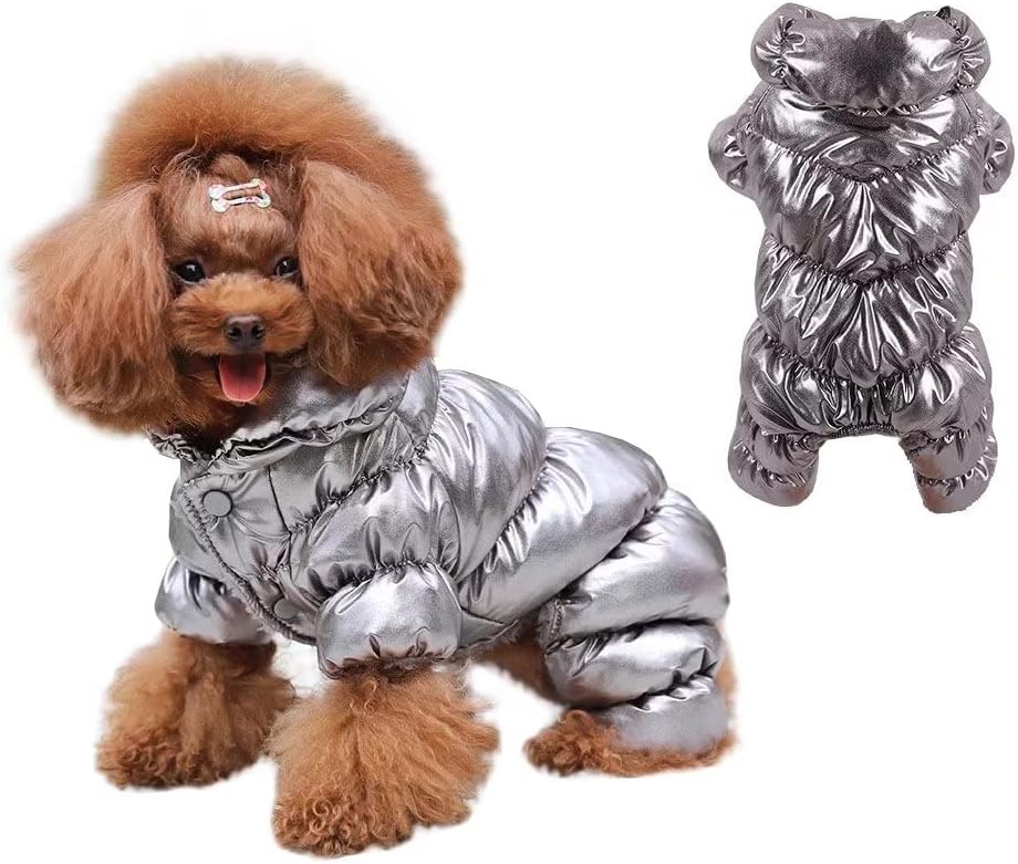 Kinglea Winter Puppy Dog Coat Warm Pet Clothes Windproof&Waterproof Dog Snowsuit Fot Small Dog,Light and Easy to Wear Dog Coat