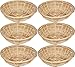 Set di 6 cestini vimini portapane in stile vintage, in bambù naturale, forma tonda, 1 - Pack