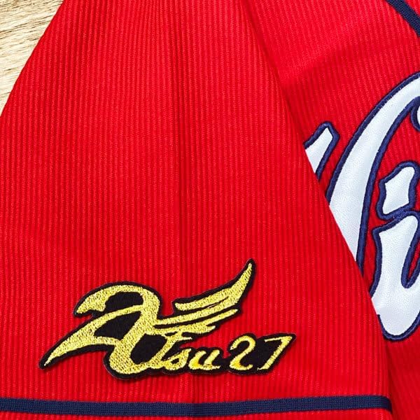 広島 カープ 會澤翼 Atsu27 黒布 応援 刺繍 ワッペン