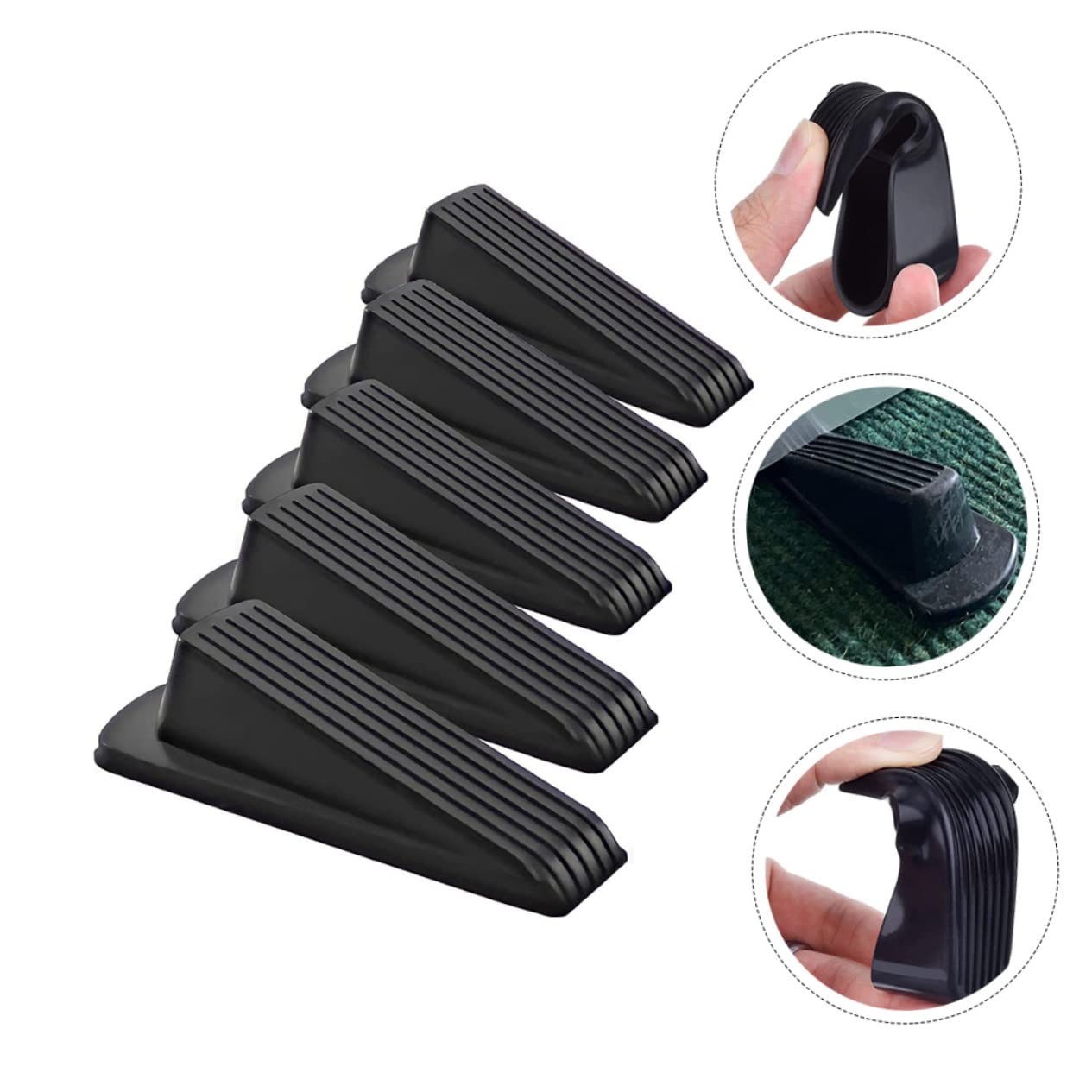 PLAFOPE 5 Piezas Tope de puerta de tormenta protector suelo protector de suelo pequeño protector de puerta soporte de tope de puerta de seguridad tope de puerta de goma cuña