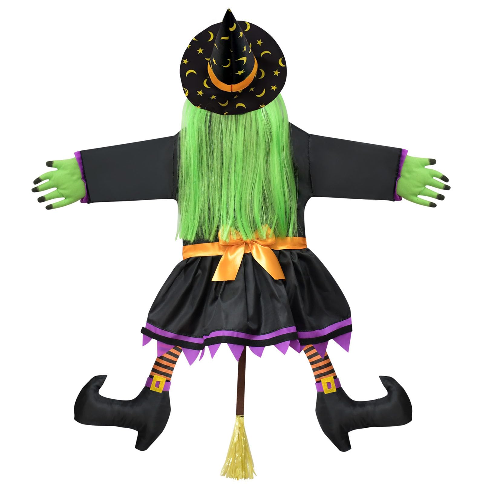 Giiffu Outdoor Halloween Decoration Big Flying Witch 53 Inch Crushed