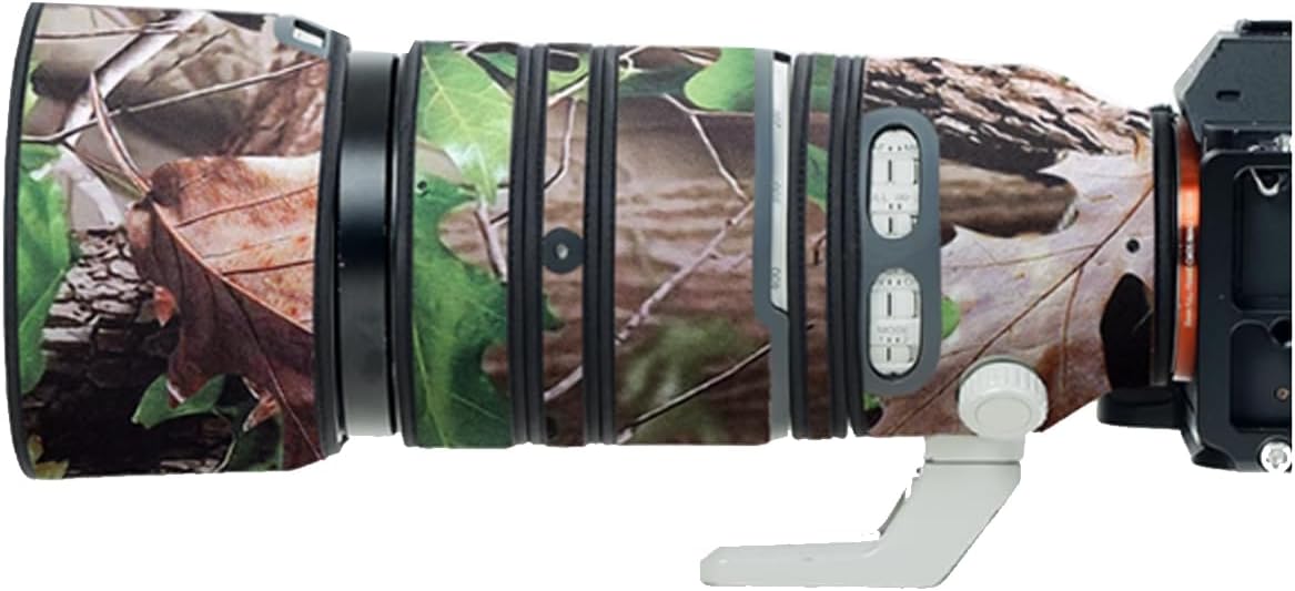 Lens Cover for Sony FE 100-400mm F/4.5-5.6 GM Camouflage Camera Lens Protection Sleeve (Color #Green Leaf Camouflage - Waterproof) Rain Cover