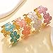 Colorful Flower Cuff Bracelet For Women Dainty Adjustable Drip Oil Flower Open Bracelet Vintage Chunky Declaration Flowers Hollow Bangle Bracelet Fashion Statement Jewelry Accessories For Women (white)