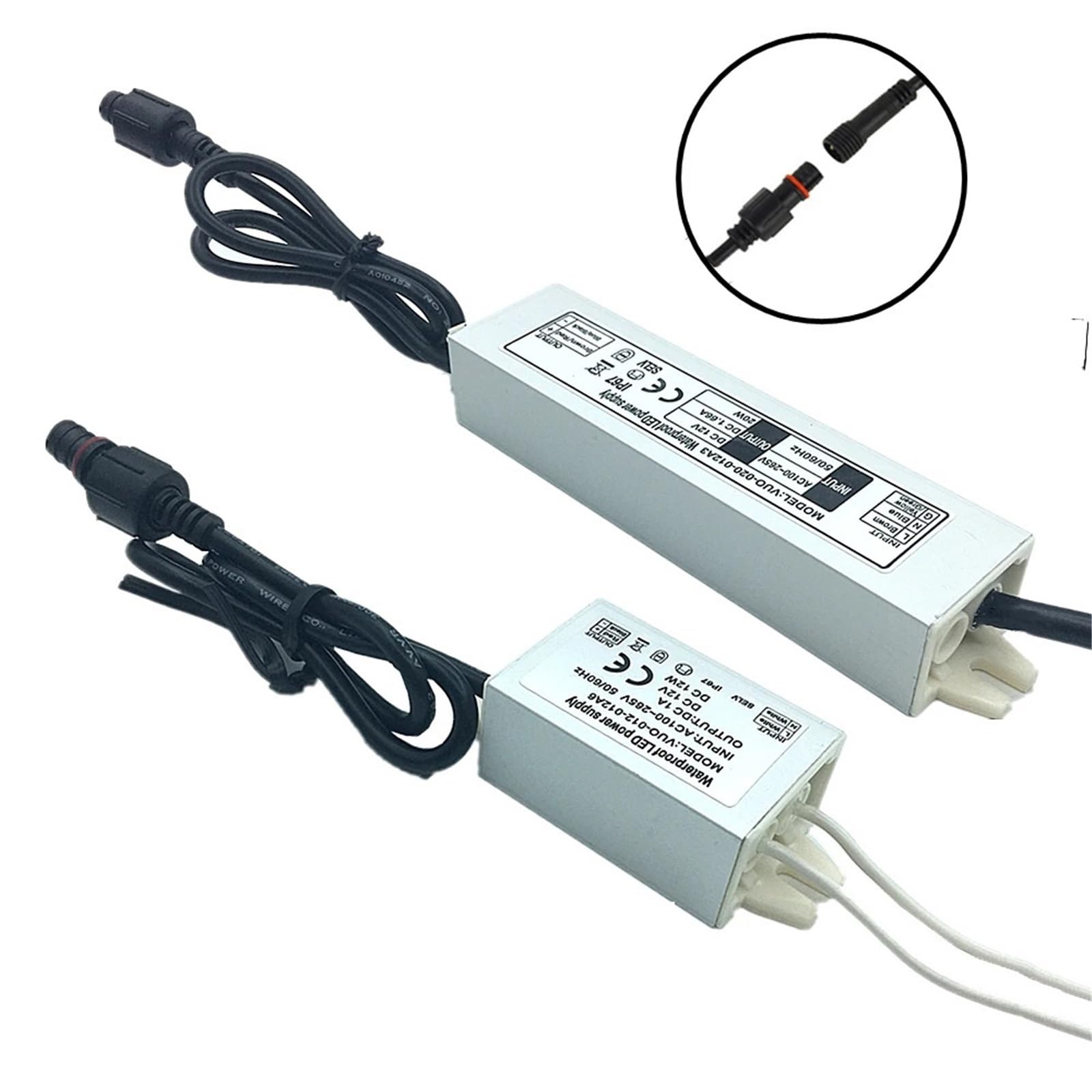 Sterownik LED do wewnątrz/na zewnątrz, 12 W, 20 W, zasilacz AC 100-265 V, oświetlenie LED, wodoodporny sterownik IP67 do LED (12 W)