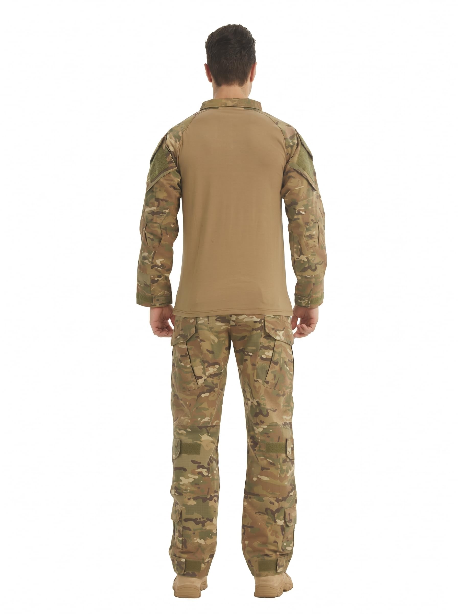 Airsoft, tuta mimetica da uomo, per paintball, combattimento, a maniche lunghe, con chiusura lampo 1/4, militare, per attività all'aperto, mimetica, abbigliamento da caccia BDU.. - 2