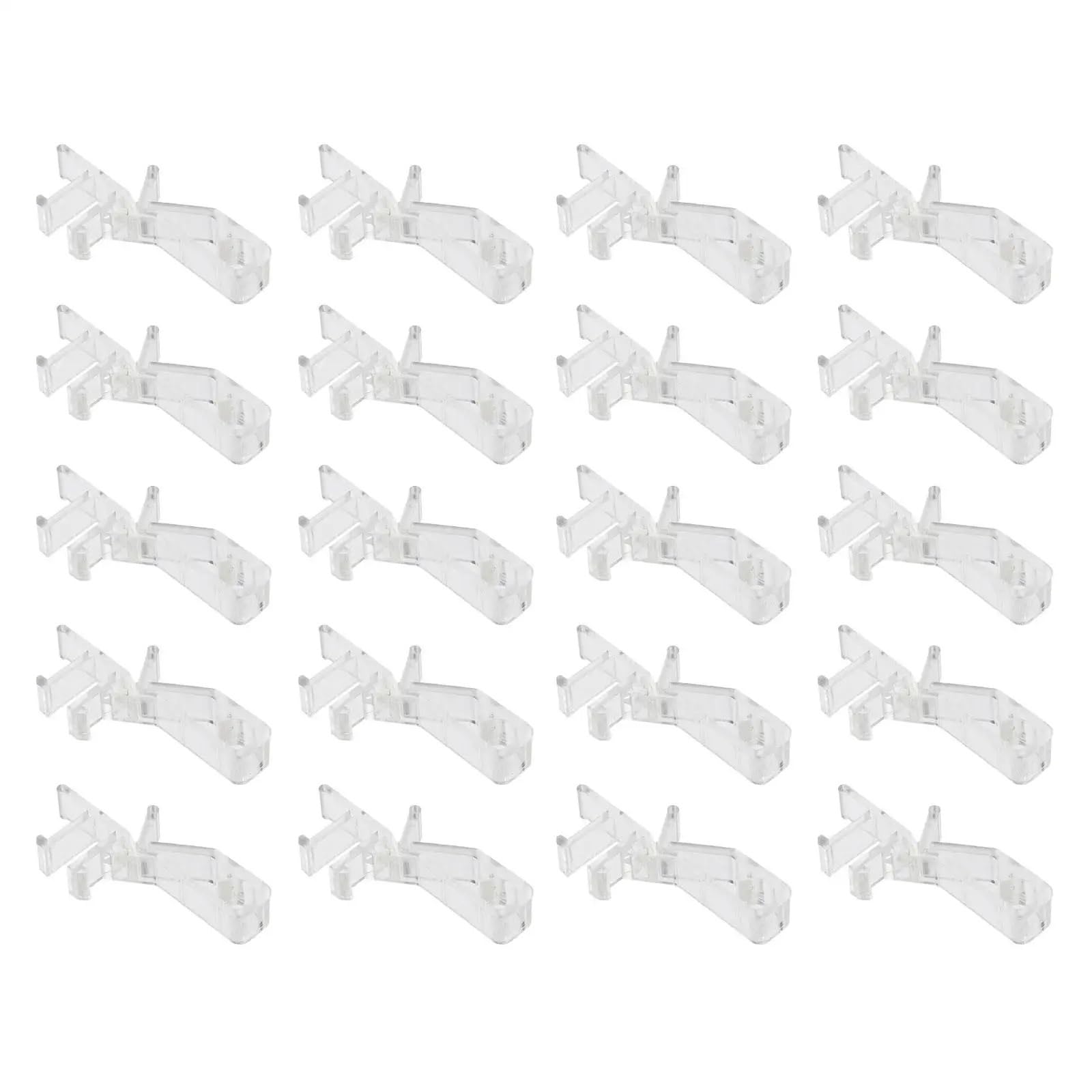 20 Pcs Transparent Plastic Curtain Clips for Window Valance Blinds Installation Sturdy Lightweight Hidden Clamps Blind Fixing For Curtain