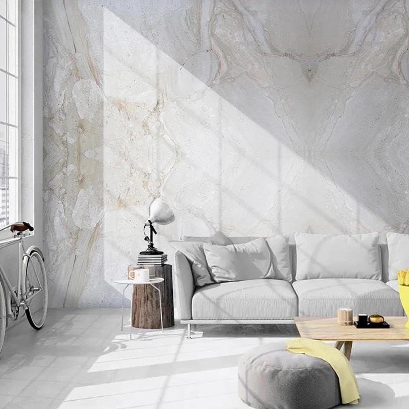Papier peint 3D marbre intissé pour un salon contemporain chic