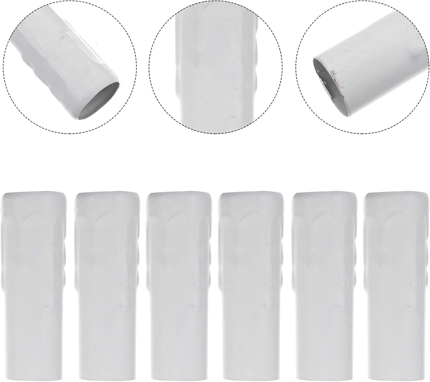 Beaupretty White Candle Light Socket Covers 6pcs Metal Candle Sleeves Candelabra Base E14 Chandelier Socket Covers for Wedding Easter Birthday Party Supplies 25X80mm