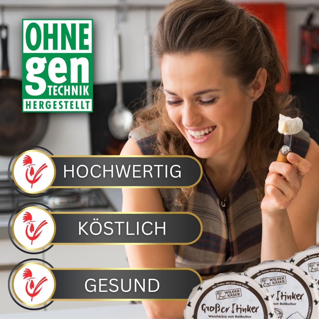 Tiroler Bauernstandl® Camembert Rot | 3 x Käse am Stück | Sahne Frischkäse Probierpaket für Käseplatte und Käsefondue | Feiner Käse als Geschenk