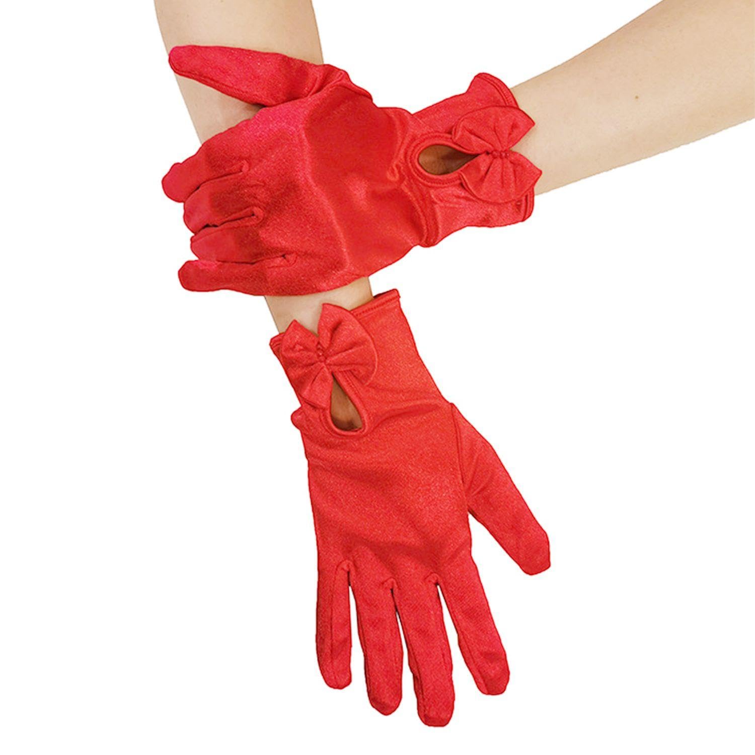 Nidhfg Women's White 1 Pair Of Bow Gloves, Ele Gloves, Clothing Accessories, Role Play Accessories, Party Gloves, Gloves.