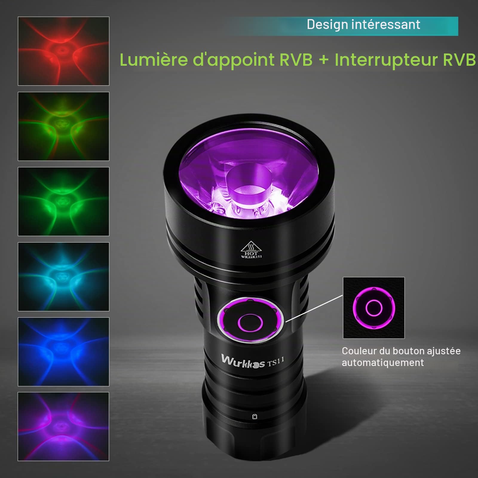 Wurkkos TS11 Lampe de poche LED 2000 lumens avec LED SFT40, Max Throw 616M, lampe de poche d'extérieur USB-C rechargeable avec objectif TIR, BLF Anduril 2.0 UI