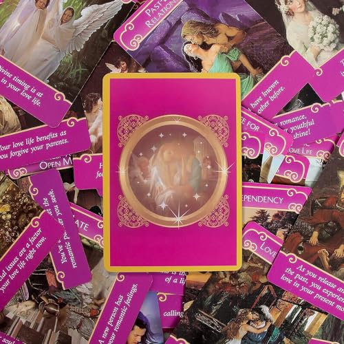 Image of Oracle Card Game Deck,The Romance Angels Tarot, 44 Hologram Tarot Oracle Deck,Love,Tarot Cards with Guide Book,Tarot Cards Set,Keywords, Yes Or No