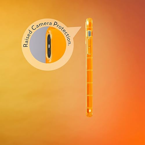 Miniatura 5 de SteepLab Funda con resaltador de neón para iPhone, funda Grippy Jelly con bolsillos protectores de aire (naranja brillante intenso, iPhone Xs Max)