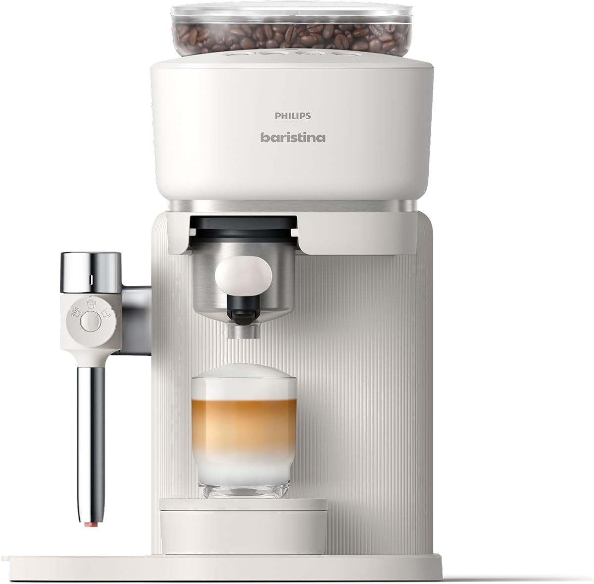 Philips Baristina Latte Espresso Machine, Automatic Grinding, Tamping & Brewing, 16 Bar, Integrated Milk System, Easy Cleaning, Espresso, Cappuccino, Latte Macchiato, with Grinder, BAR400/00